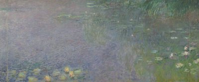 Waterlilies: Morning (centre right section) by Claude Monet